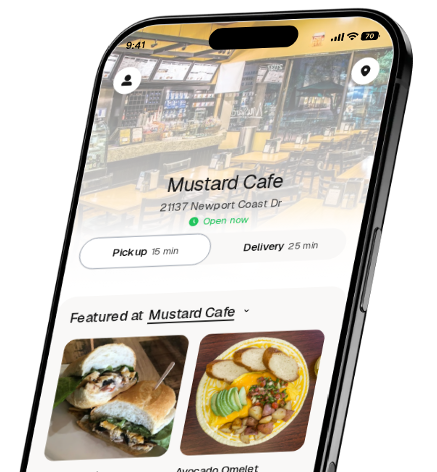 Mustard Cafe app preview
