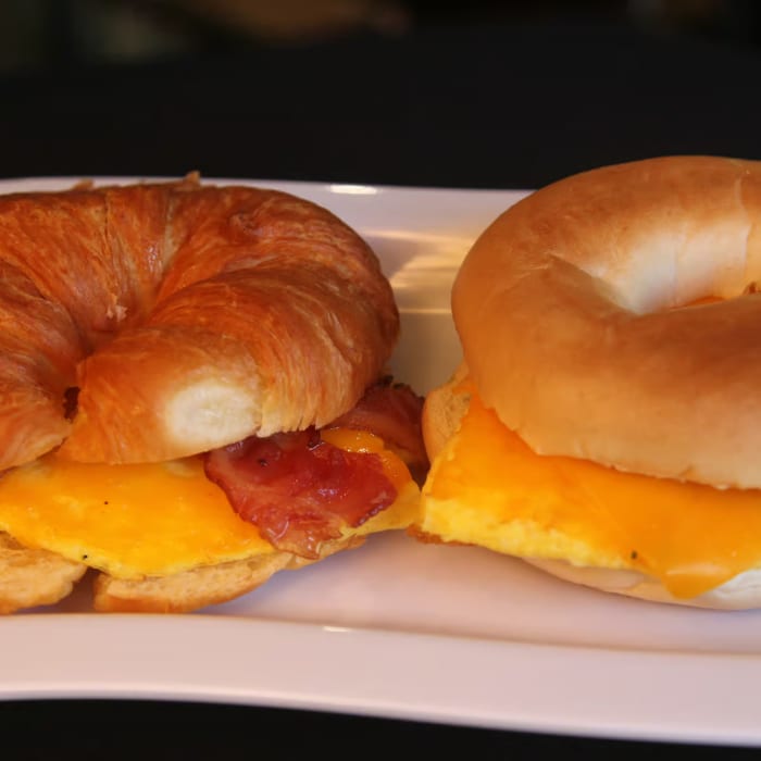 Bacon, Egg and Cheddar Croissant.